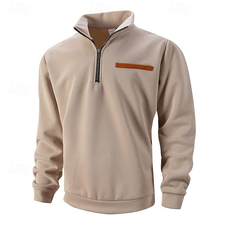 Men's Quarter Zip Stand Collar Pullover Hero