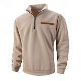 Men's Quarter Zip Stand Collar Pullover