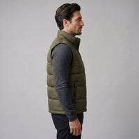 Men's Quilted Padded Gilet with Stand Collar Front