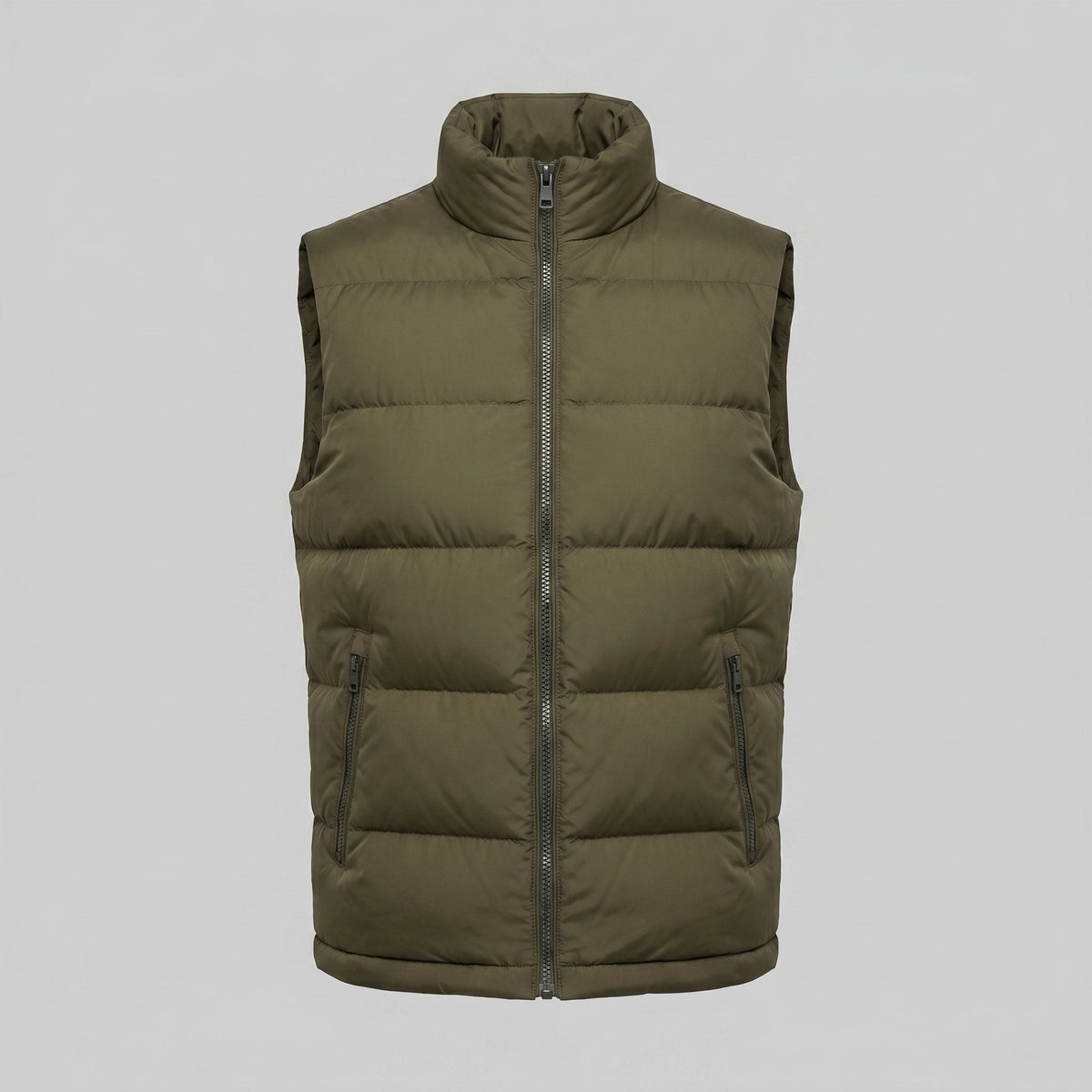Men's Quilted Padded Gilet with Stand Collar Side