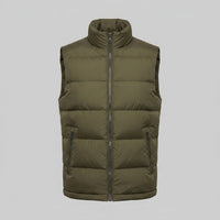 Men's Quilted Padded Gilet with Stand Collar Side