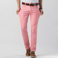 Men's Regular Fit Straight Leg Trousers with Belt Loops Front