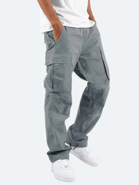 Men's Relaxed Cargo Trousers with Side Pockets Detail