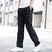 Men's Relaxed Fit Cotton Cargo Pants with Stretch Fabric Angle