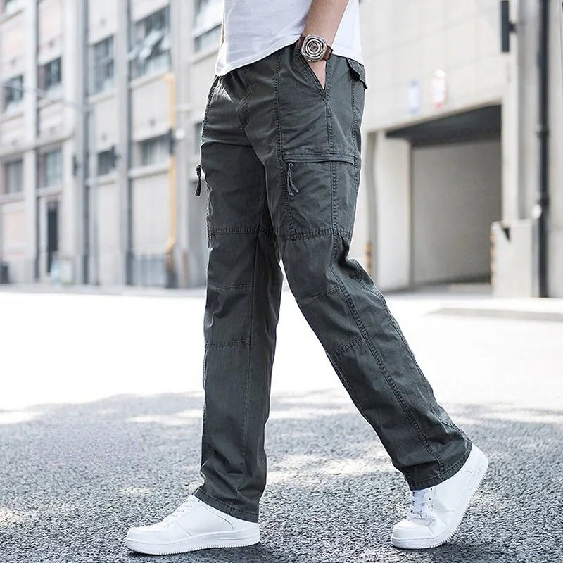 Men's Relaxed Fit Cotton Cargo Pants with Stretch Fabric Hero