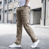 Men's Relaxed Fit Cotton Cargo Pants with Stretch Fabric Lifestyle