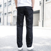 Men's Relaxed Fit Cotton Cargo Pants with Stretch Fabric Side