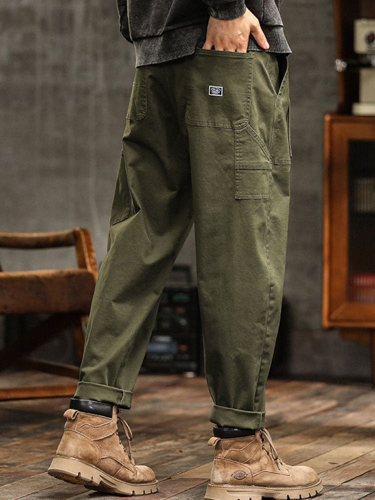 Men's Relaxed Fit Utility Pants with Rollable Cuffs Back