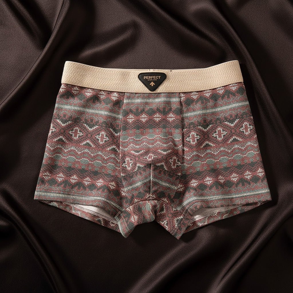 Men's Retro Cotton Boxer Briefs with Breathable Mesh Alternate