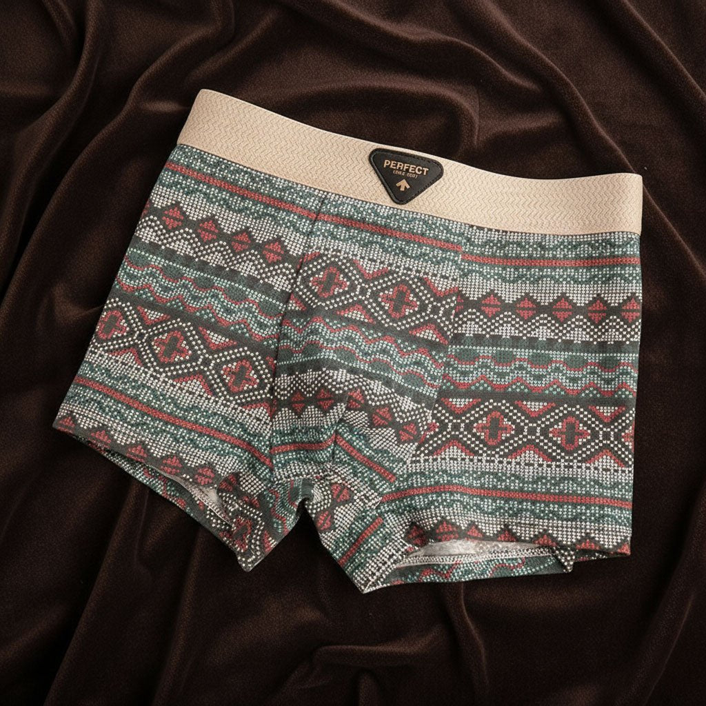 Men's Retro Cotton Boxer Briefs with Breathable Mesh Back