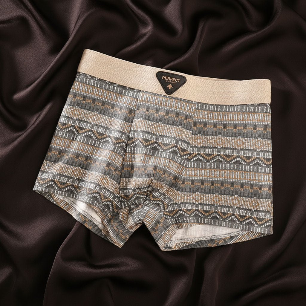 Men's Retro Cotton Boxer Briefs with Breathable Mesh Lifestyle