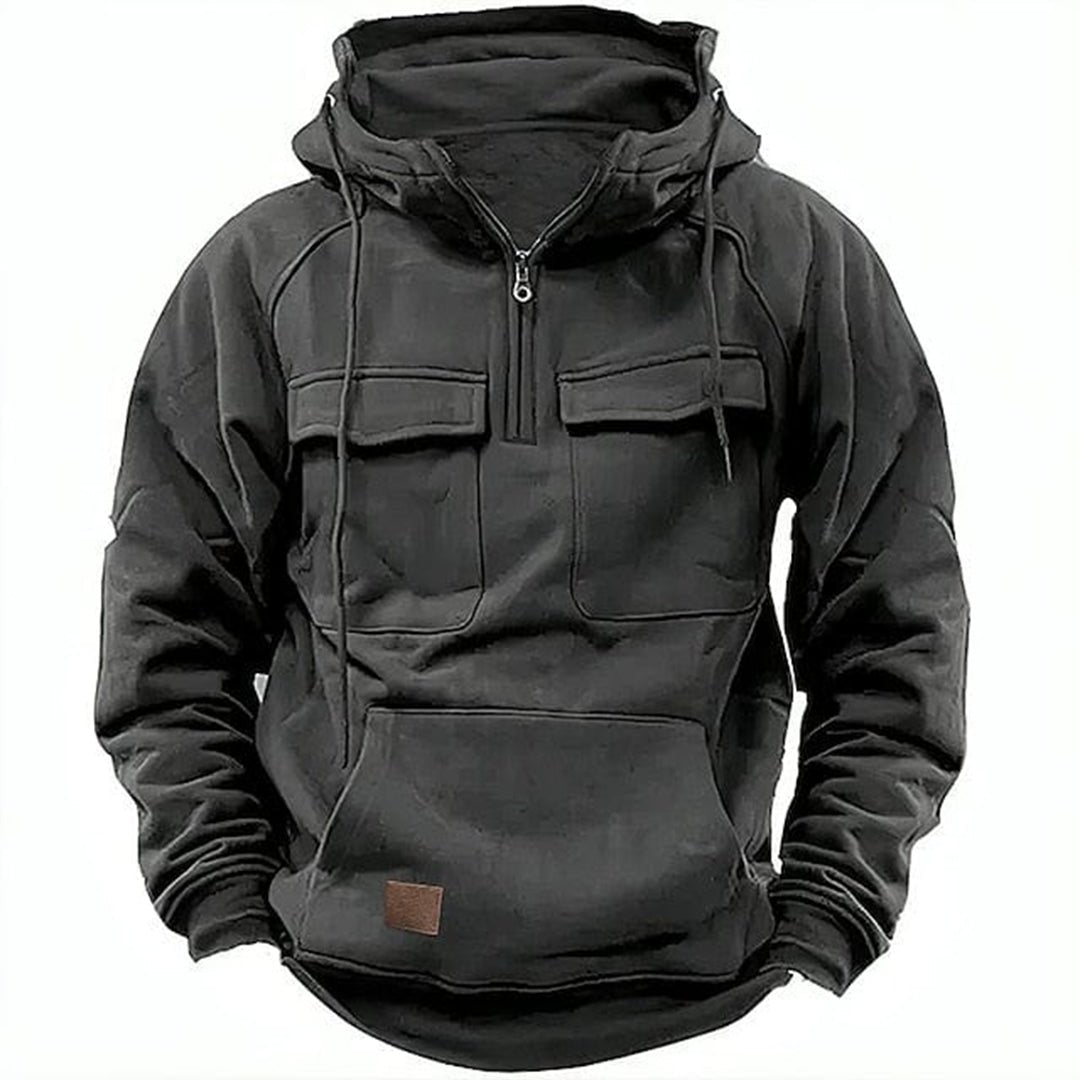 Men's Retro Motorcycle Hoodie with Multiple Pockets Hero