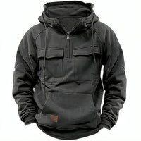 Men's Retro Motorcycle Hoodie with Multiple Pockets Hero