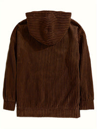 Men's Ribbed Textured Hoodie with Kangaroo Pocket Alternate