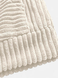 Men's Ribbed Textured Hoodie with Kangaroo Pocket Close Up