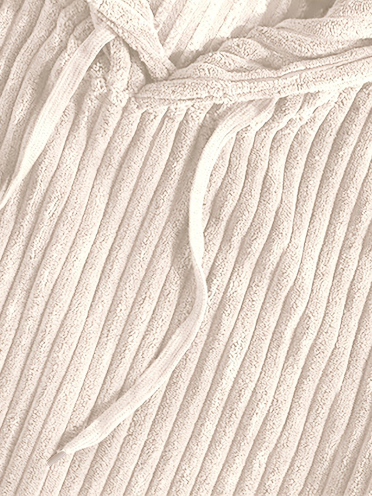 Men's Ribbed Textured Hoodie with Kangaroo Pocket Detail