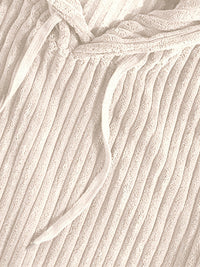Men's Ribbed Textured Hoodie with Kangaroo Pocket Detail