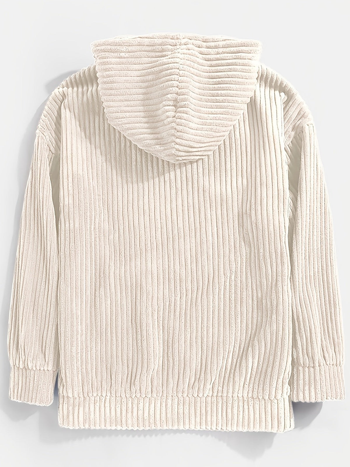 Men's Ribbed Textured Hoodie with Kangaroo Pocket Front