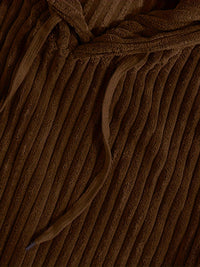 Men's Ribbed Textured Hoodie with Kangaroo Pocket View 11