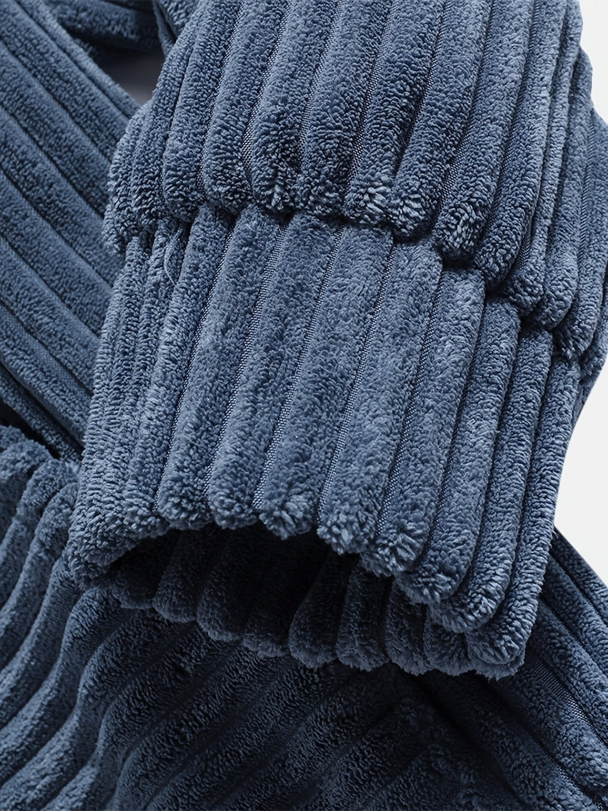 Men's Ribbed Textured Hoodie with Kangaroo Pocket View 16