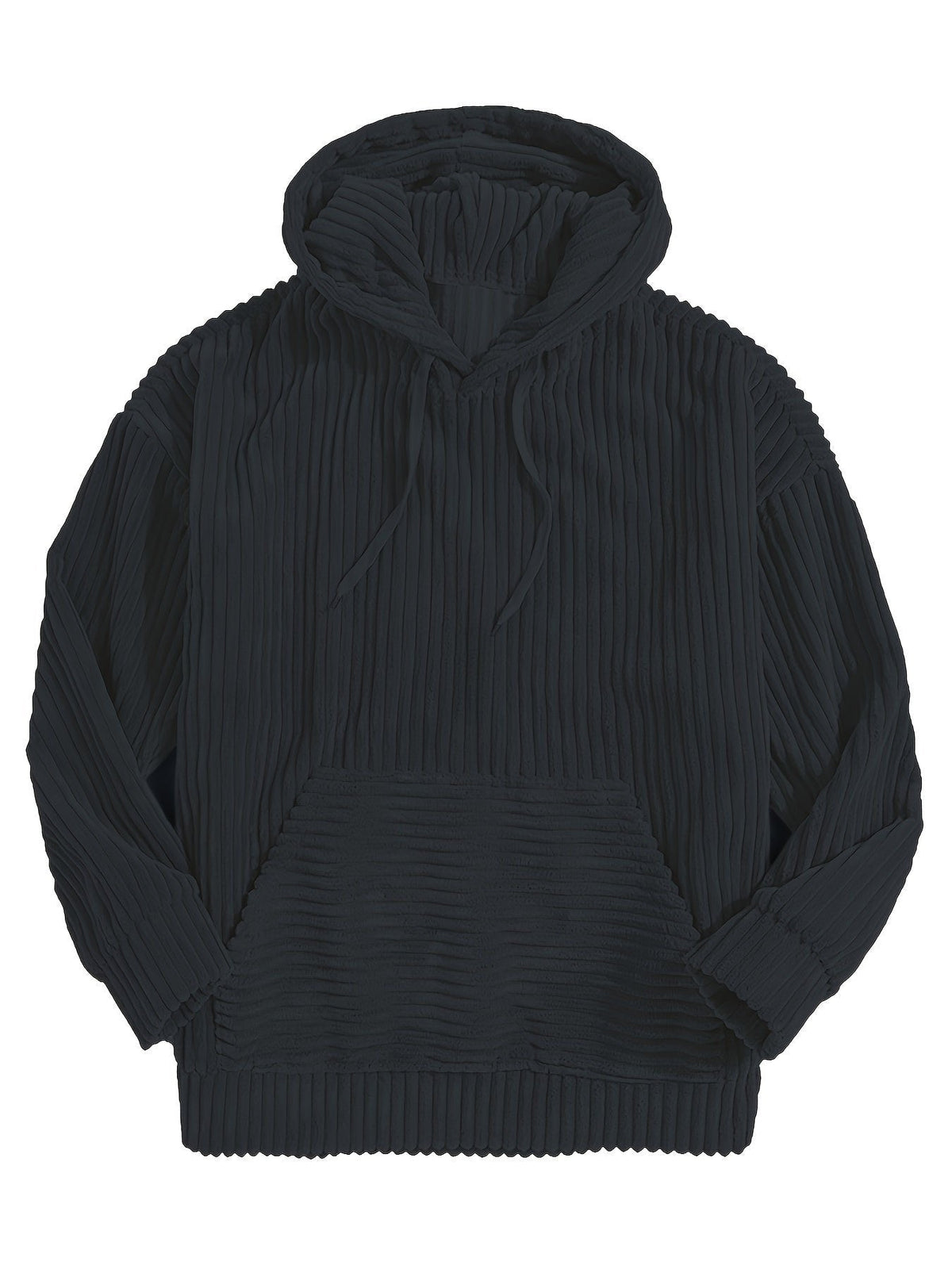 Men's Ribbed Textured Hoodie with Kangaroo Pocket View 19