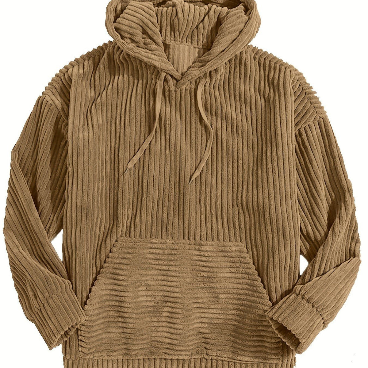 Men's Ribbed Textured Hoodie with Kangaroo Pocket View 23