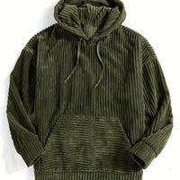 Men's Ribbed Textured Hoodie with Kangaroo Pocket View 28