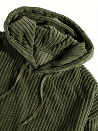 Men's Ribbed Textured Hoodie with Kangaroo Pocket View 30