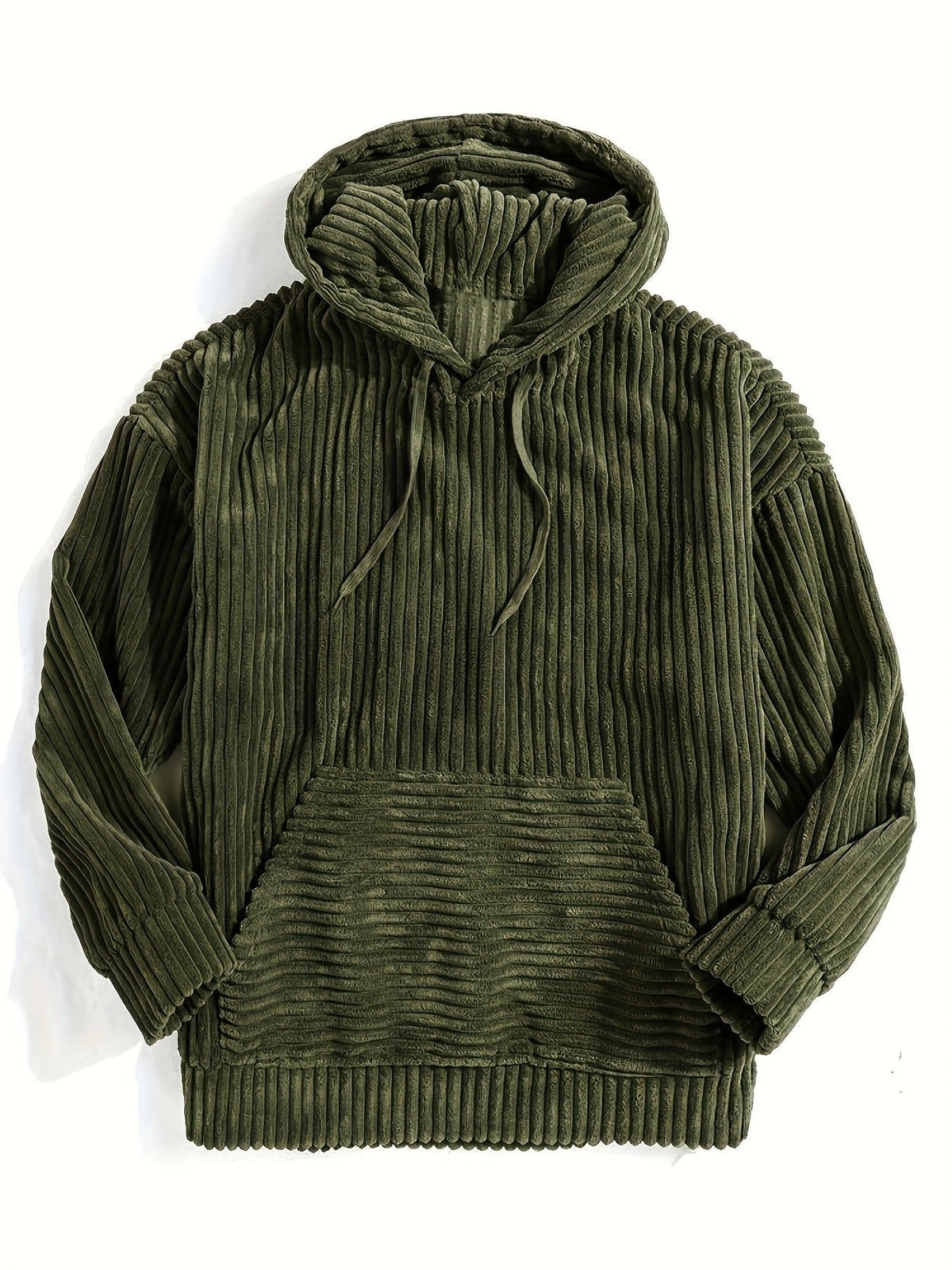 Men's Ribbed Textured Hoodie with Kangaroo Pocket View 32