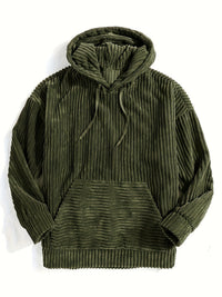 Men's Ribbed Textured Hoodie with Kangaroo Pocket View 32