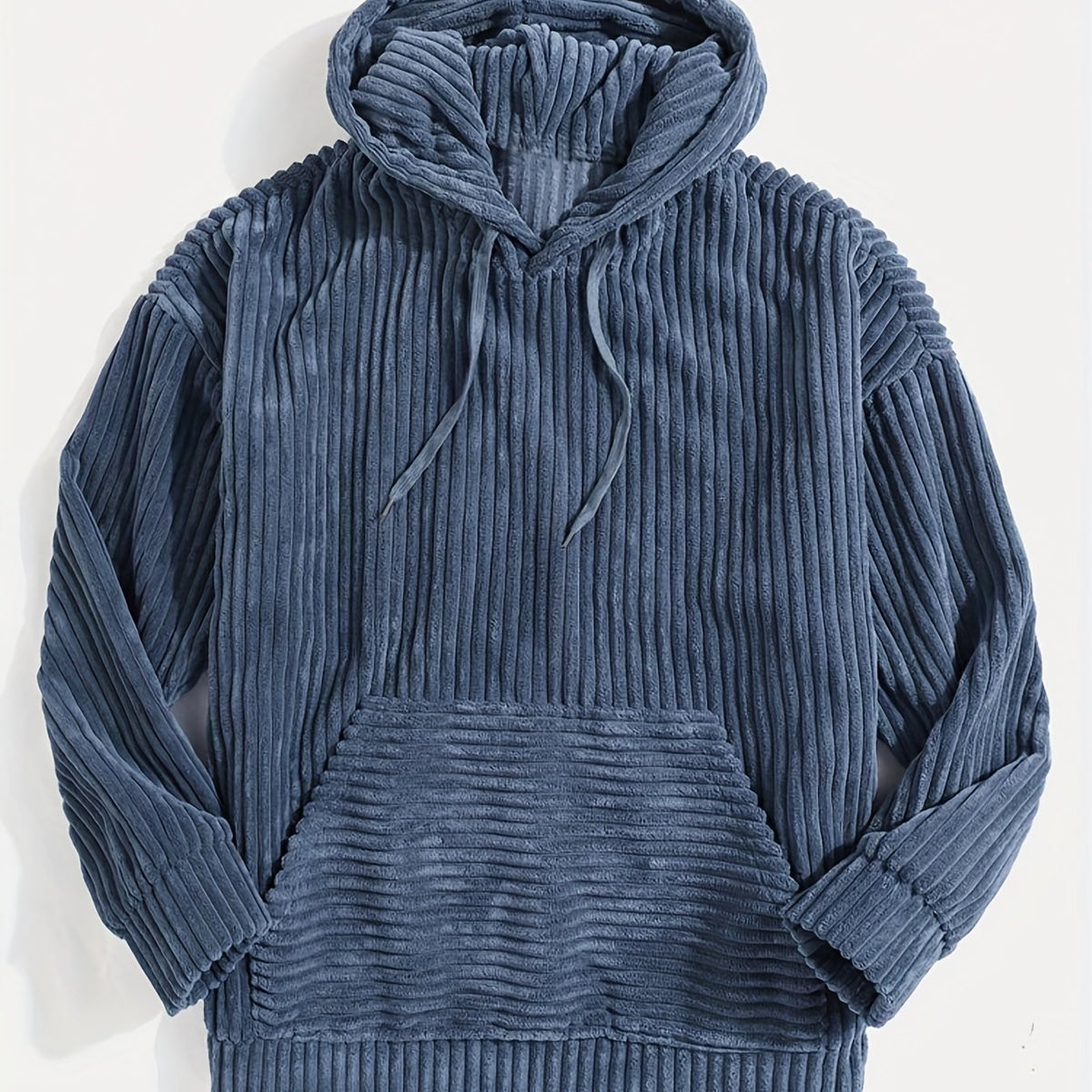 Men's Ribbed Textured Hoodie with Kangaroo Pocket View 36