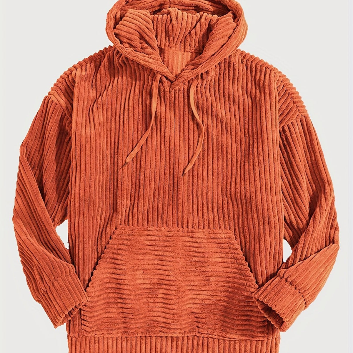 Men's Ribbed Textured Hoodie with Kangaroo Pocket View 37