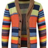 Men's Shawl Collar Striped Cardigan