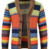 Men's Shawl Collar Striped Cardigan Hero