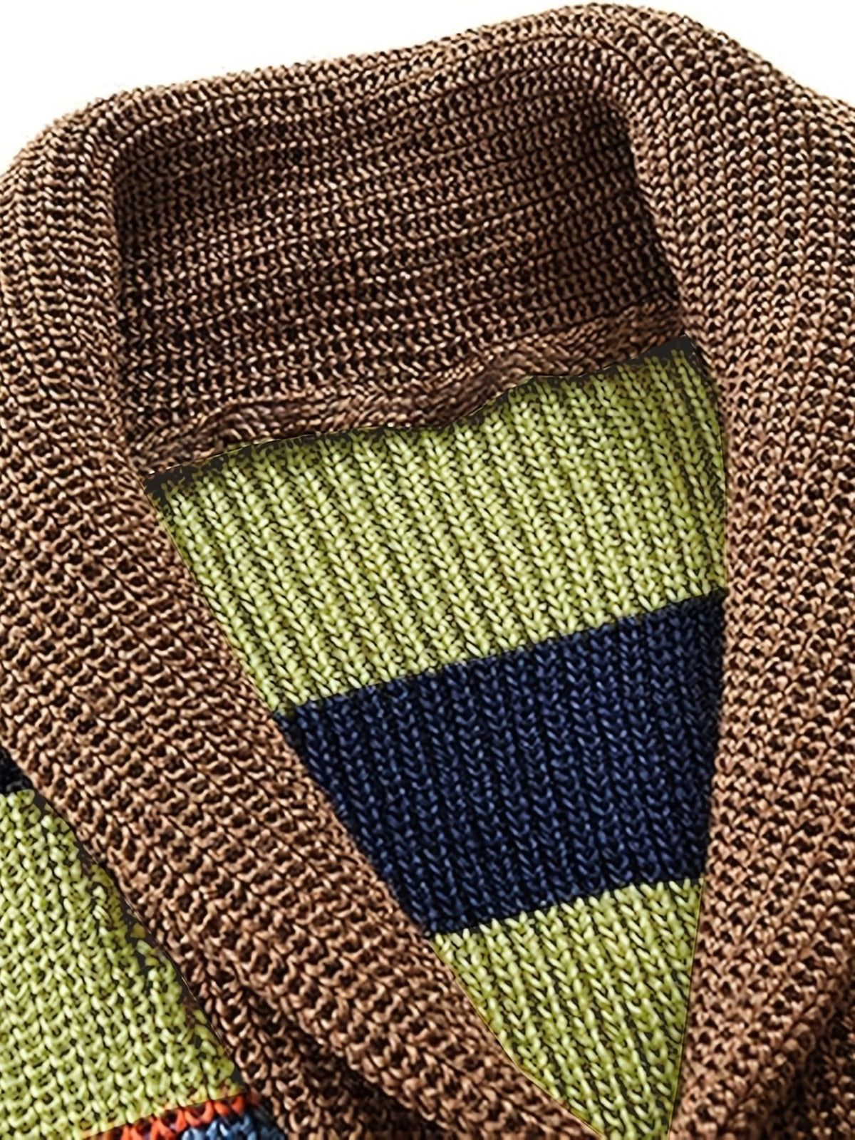 Men's Shawl Collar Striped Cardigan Lifestyle