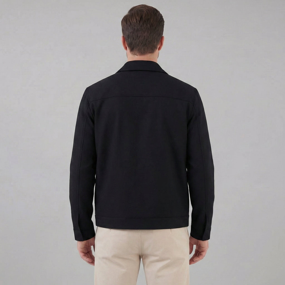 Men's Slim Fit Classic Collar Mid-Season Jacket Detail