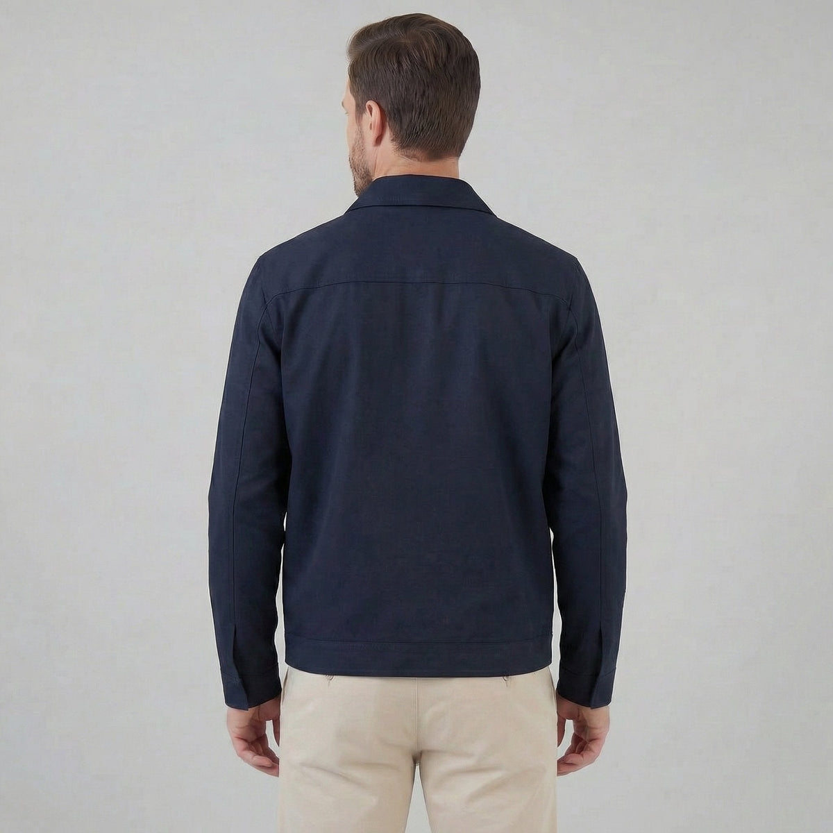 Men's Slim Fit Classic Collar Mid-Season Jacket View 13