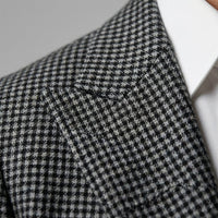 Men's Slim Fit Double-Breasted Blazer with Check Pattern Alternate