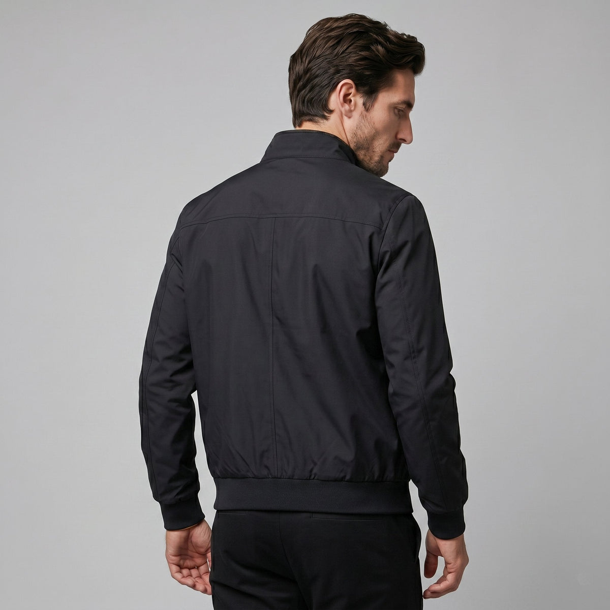 Men's Slim Fit Harrington Bomber Jacket Side