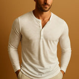 Men's Slim Fit Henley Long Sleeve Shirt