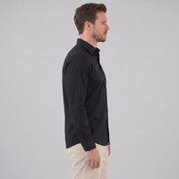 Men's Slim Fit Long-Sleeve Dress Shirt with Point Collar Angle
