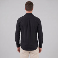 Men's Slim Fit Long-Sleeve Dress Shirt with Point Collar Full