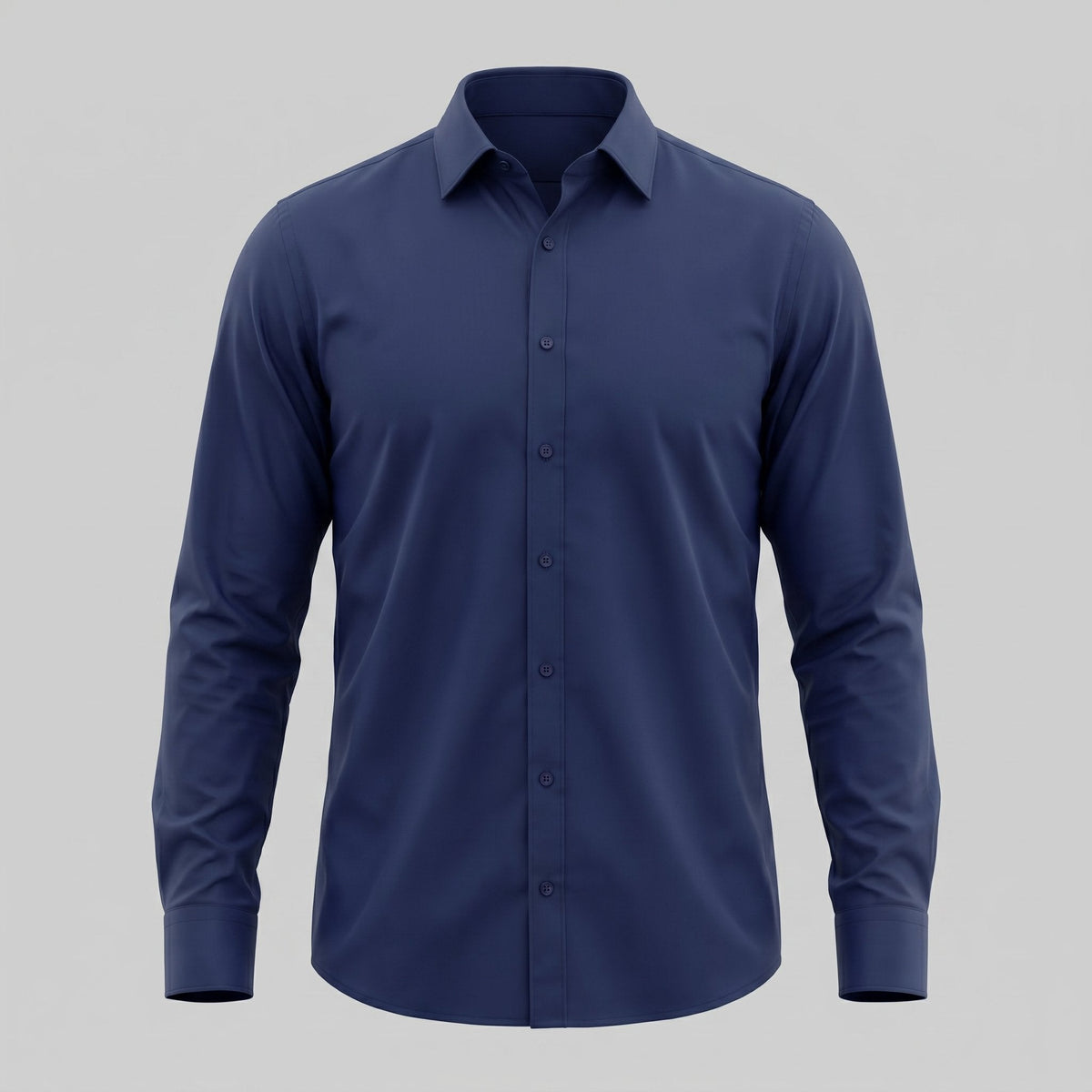 Men's Slim Fit Long-Sleeve Dress Shirt with Point Collar View 11