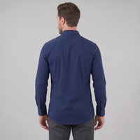 Men's Slim Fit Long-Sleeve Dress Shirt with Point Collar View 14