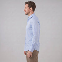 Men's Slim Fit Long-Sleeve Dress Shirt with Point Collar View 18