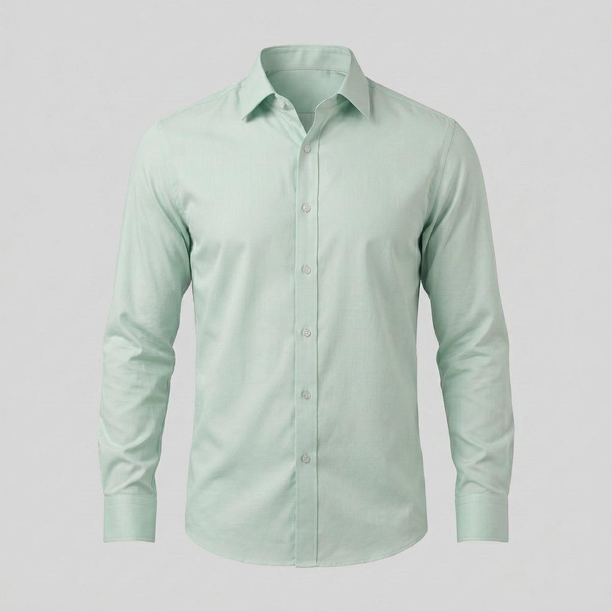 Men's Slim Fit Long-Sleeve Dress Shirt with Point Collar View 26