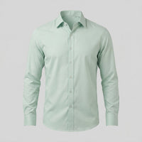 Men's Slim Fit Long-Sleeve Dress Shirt with Point Collar View 26