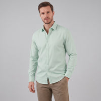 Men's Slim Fit Long-Sleeve Dress Shirt with Point Collar View 27