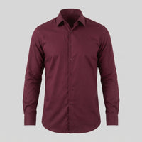 Men's Slim Fit Long-Sleeve Dress Shirt with Point Collar View 31