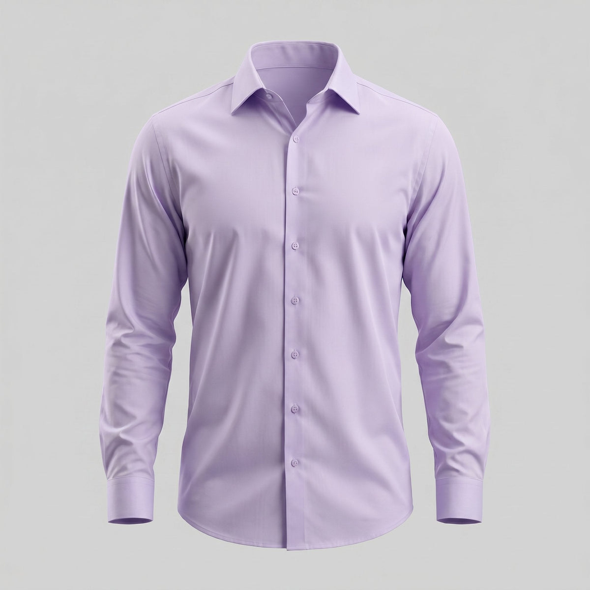 Men's Slim Fit Long-Sleeve Dress Shirt with Point Collar View 46